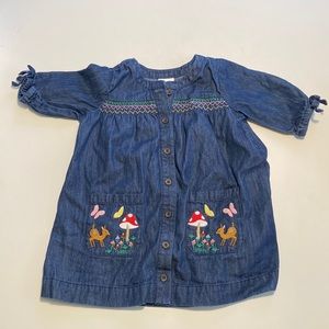 Hannah Andersson denim dress with sleeves 85 2t girls